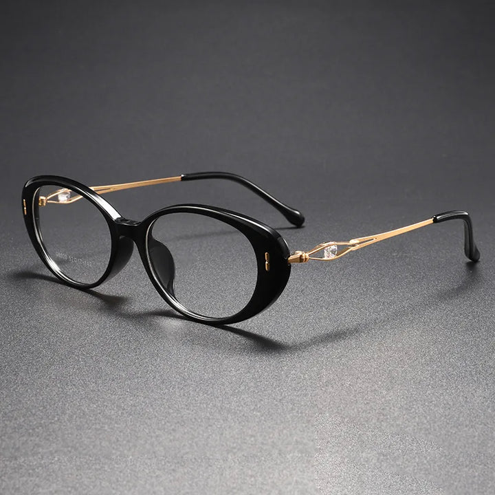 Momoja Women's Full Rim Oval Tr 90 Alloy Spring Hinge Eyeglasses 726020