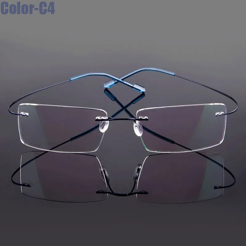 Hotony Unisex Rimless Alloy Prescription Eyeglasses 5018 - view 12