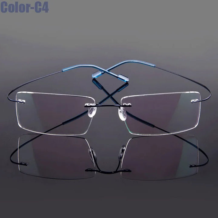 Hotony Unisex Rimless Alloy Prescription Eyeglasses 5018 - view 12