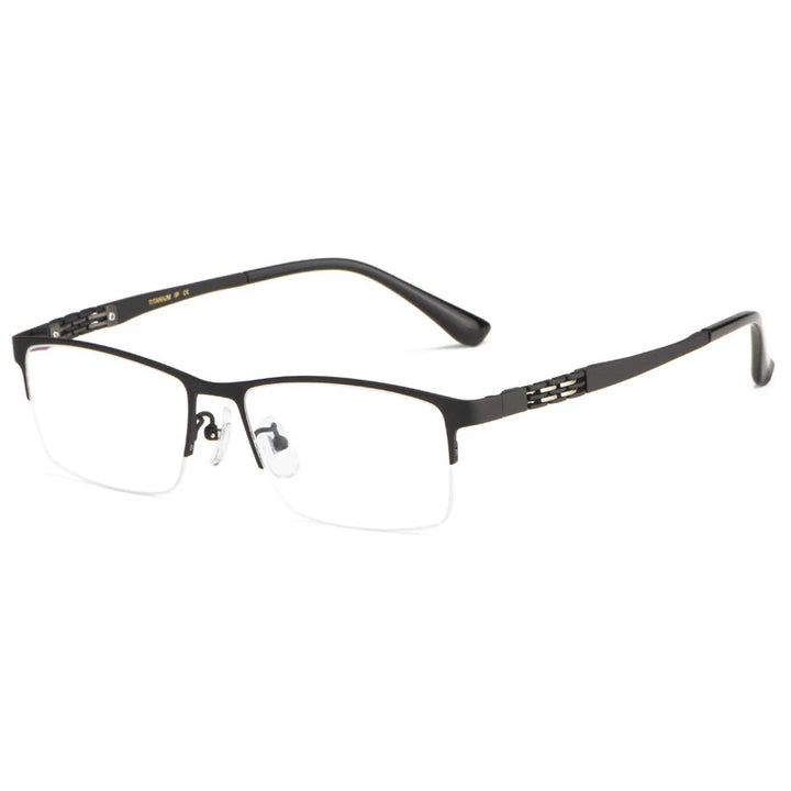 Hotochki Mens Full Rim Square Titanium Eyeglasses Ht0099 Full Rim Hotochki matte black  