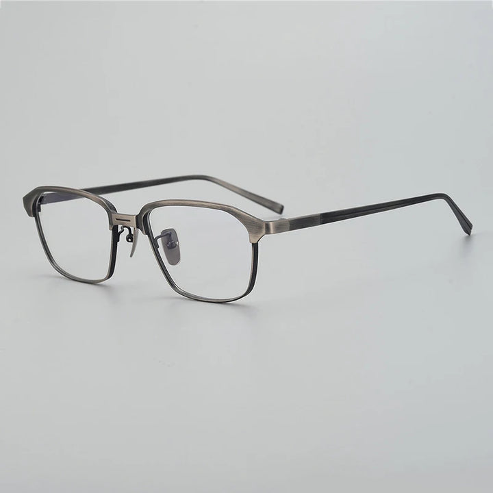 Gatenac Unisex Full Rim Big Square Titanium Eyeglasses Gxyj941 Full Rim Gatenac Gun  