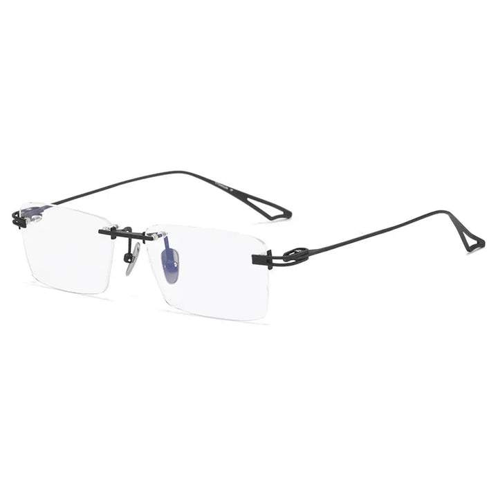 Muzz Unisex Rimless Square Titanium Eyeglasses 55140