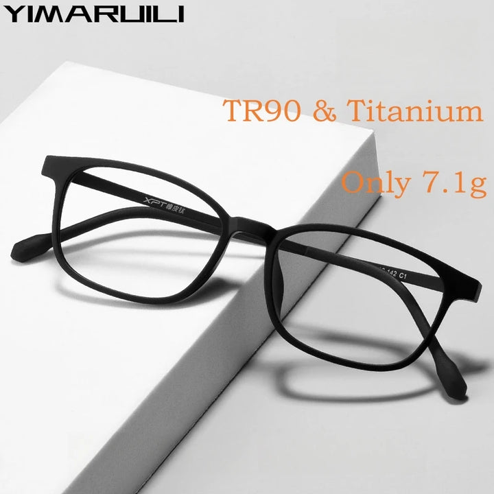 Yimaruili Unisex Full Rim Square Tr 90 Titanium Eyeglasses Y9831 Full Rim Yimaruili Eyeglasses   