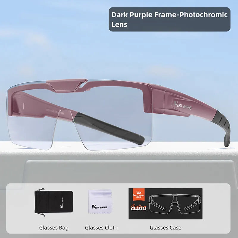 West Biking Unisex Semi Rim Square Flip Up Over Frame Polycarbonate Sunglasses 950703