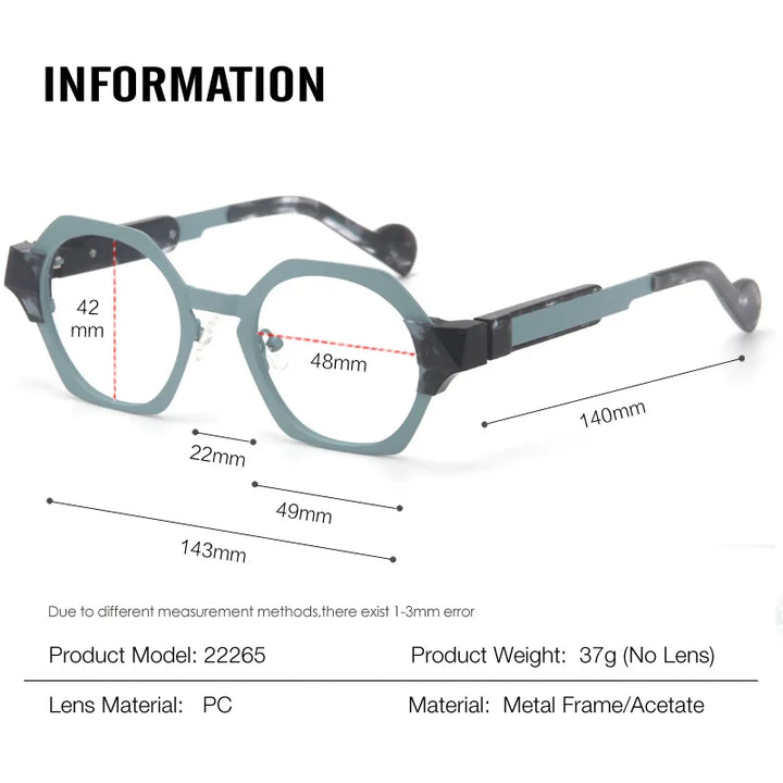 Muzz 22265 unisex oval IP titanium acetate prescription eyeglasses — view 2