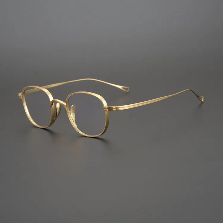 Aimee Unisex Full Rim Square Titanium Eyeglasses 1112114 Full Rim Aimee Golden  