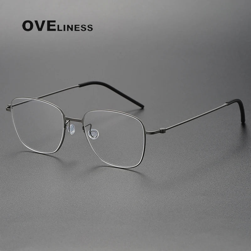 Oveliness Women's Full Rim Square Titanium Eyeglasses 5530 Full Rim Oveliness gun  