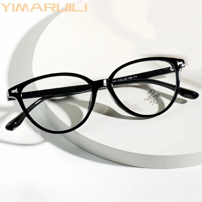 Yimaruili Women's Full Rim Oval Cat Eye Tr 90 Alloy Eyeglasses 323132