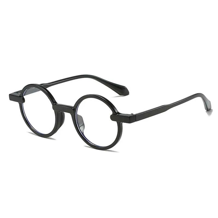 CCspace Unisex Full Rim Round Acetate Eyeglasses 55081 Full Rim CCspace BlackClear China 