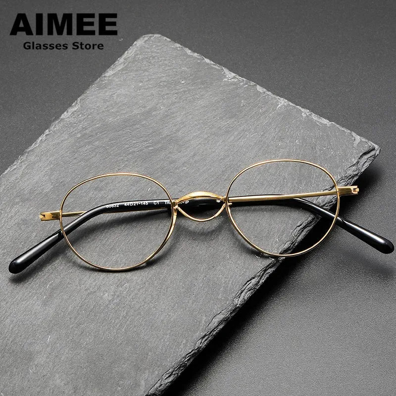 Aimee Unisex Full Rim Oval Square Titanium Eyeglasses 80832