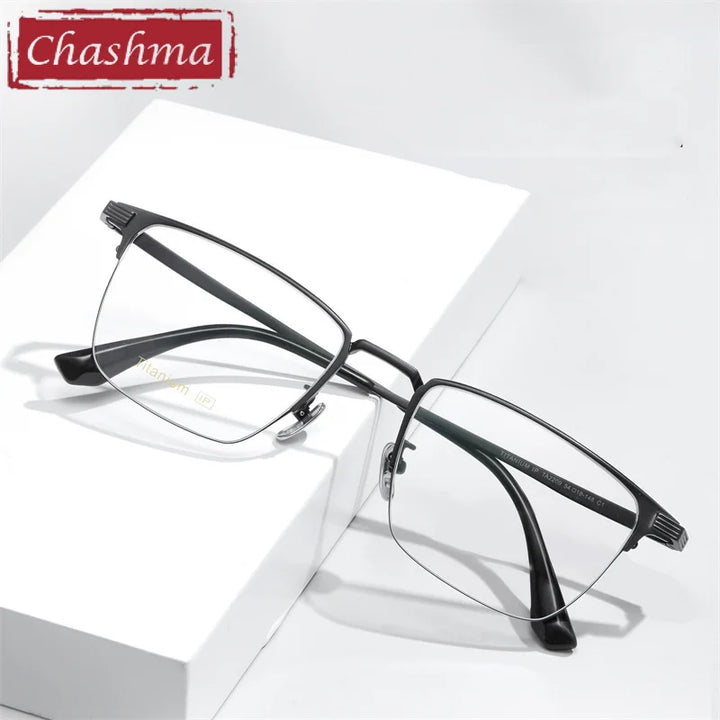 Chashma Ottica Unisex Semi Rim Square Titanium Eyeglasses 2209 Semi Rim Chashma Ottica   