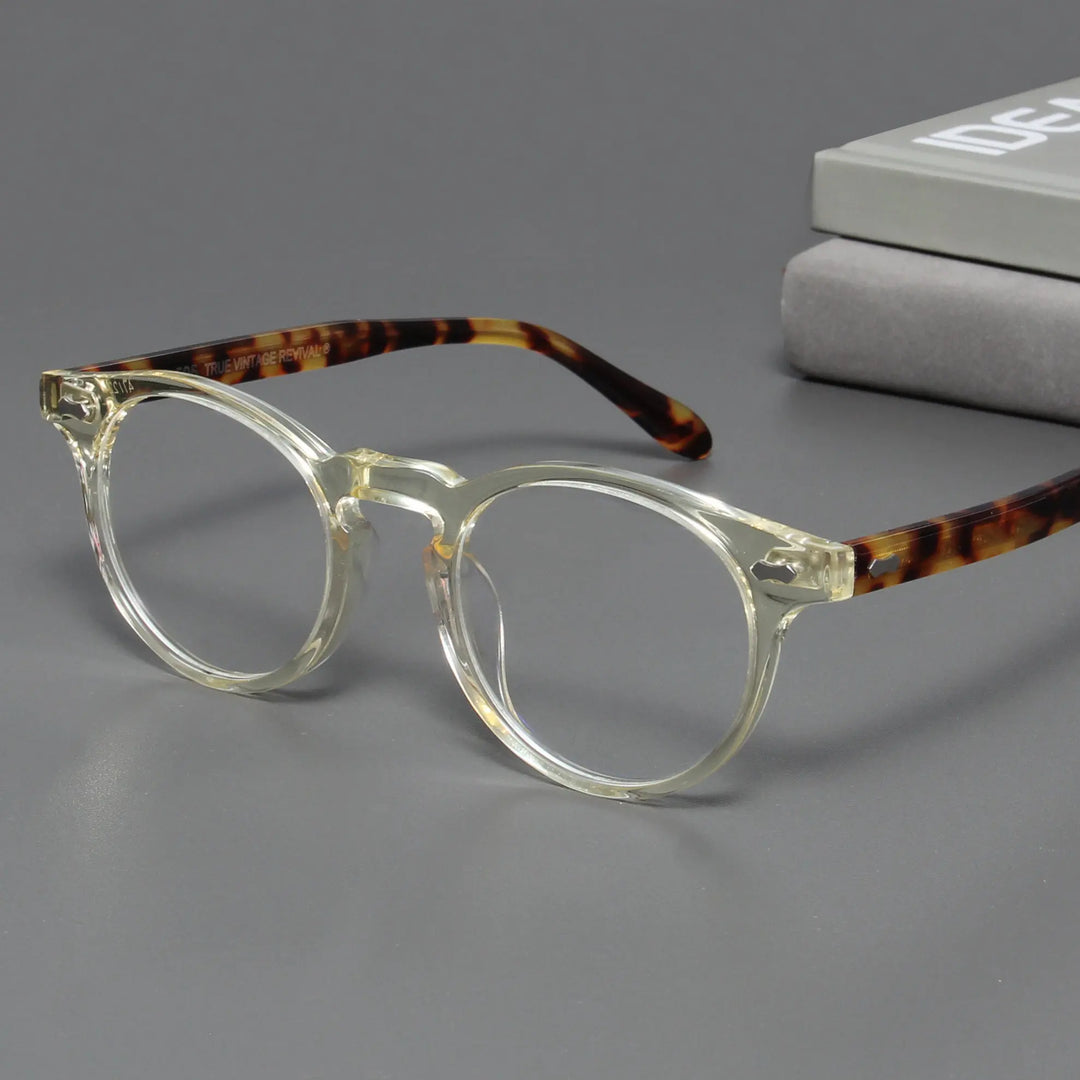 Black Mask Unisex Full Rim Round Acetate Eyeglasses BM-M505