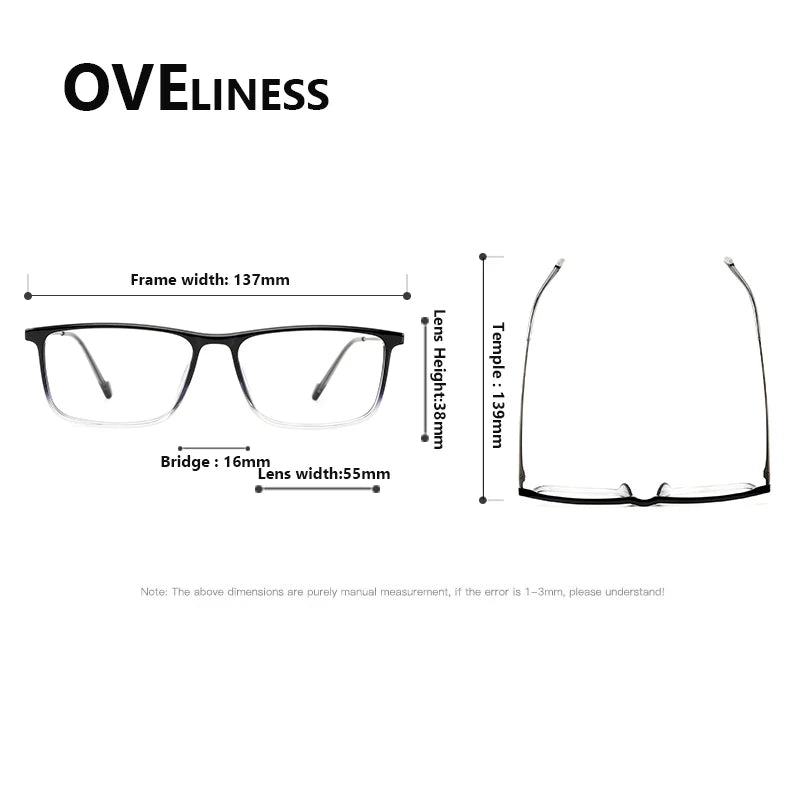 Oveliness Women's Full Rim Square Acetate Titanium Eyeglasses 72348 Full Rim Oveliness