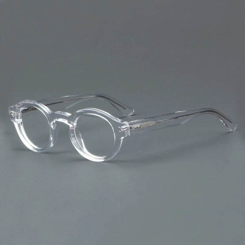 Yujo Unisex Full Rim Round Acetate Eyeglasses 4327e Full Rim Yujo   