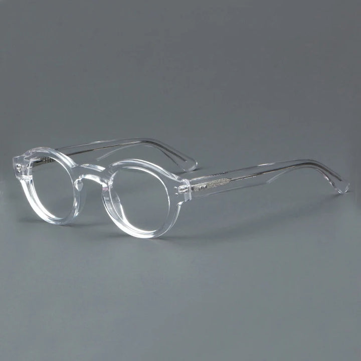 Yujo Unisex Full Rim Round Acetate Eyeglasses 4327e Full Rim Yujo   