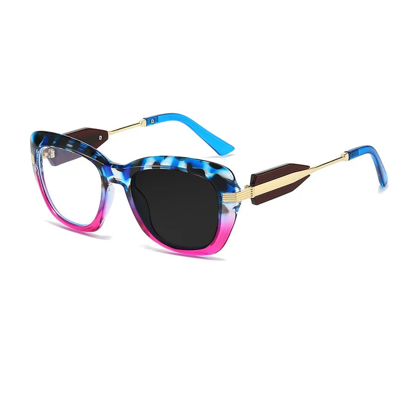 Kocolior Women's Full Rim Cat Eye Tr 90 Alloy Photochromic Reading Glasses 763255