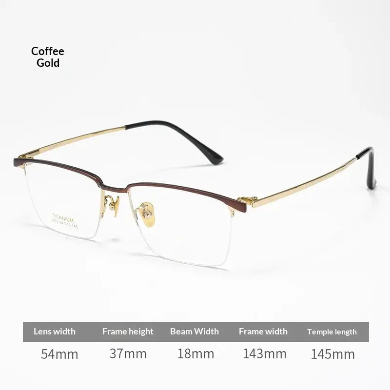 Aror Full Rim 107300 Professional Men’s Screwless Titanium Square Frames FuzWeb