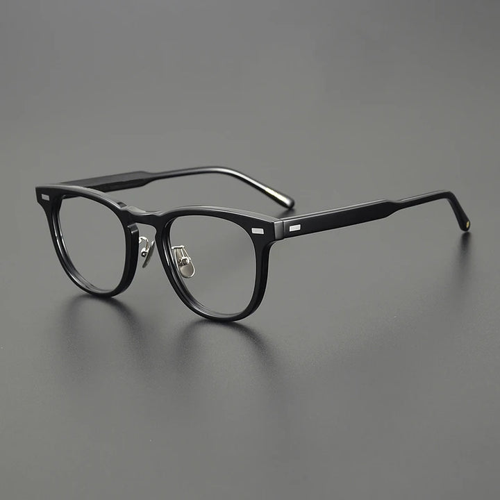 Black Mask Unisex Full Rim Square Acetate Eyeglasses 14422 Full Rim Black Mask Black  