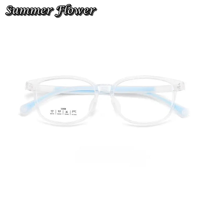 Summer Flower Unisex Youth's Full Rim Square Tr 90 Titanium Eyeglasses 52008