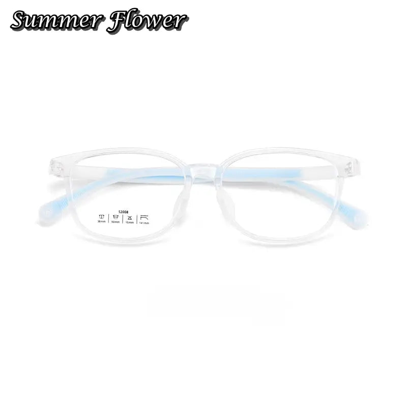 Summer Flower Unisex Youth's Full Rim Square Tr 90 Titanium Eyeglasses 6520