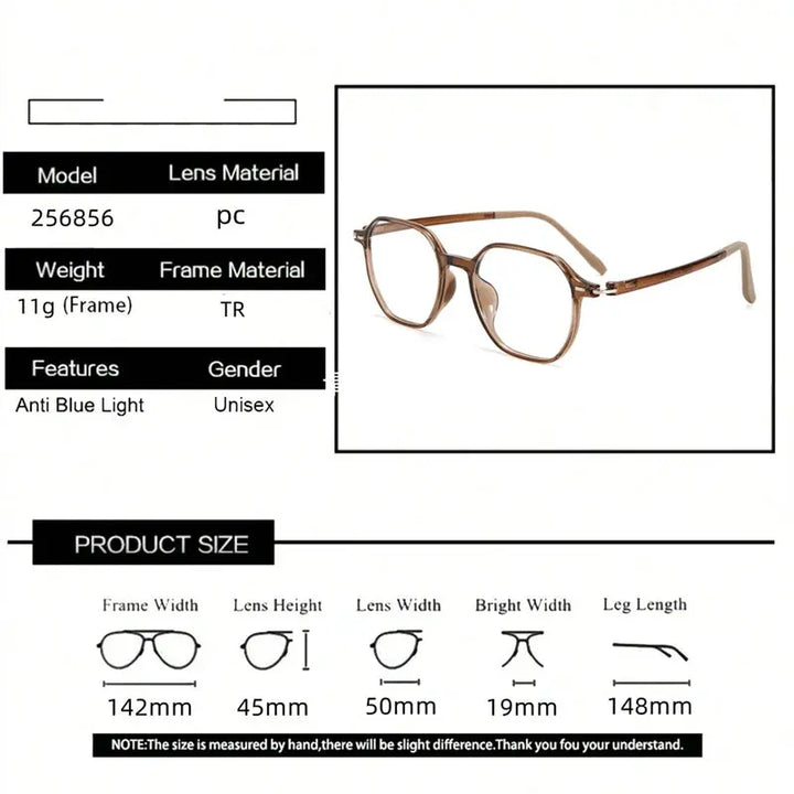 Kocolior Unisex Full Rim Polygon Tr 90 Frames 256856 FuzWeb