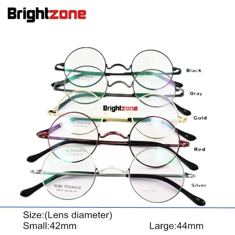 Brightzone Women's Full Rim Round Titanium Eyeglasses 71422 Full Rim Brightzone