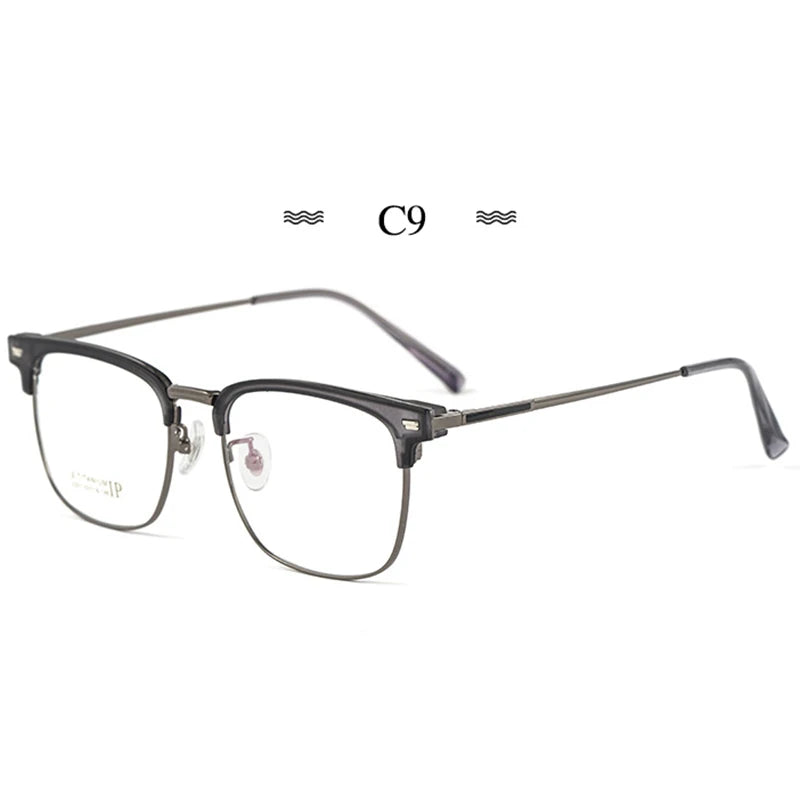 Hotochki Unisex Full Rim Oval Square Titanium Eyeglasses 23214