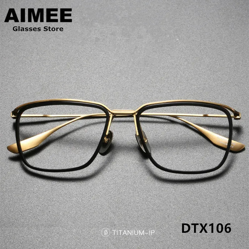 Aimee Unisex Full Rim Square Titanium Acetate Eyeglasses 20106 Full Rim Aimee   