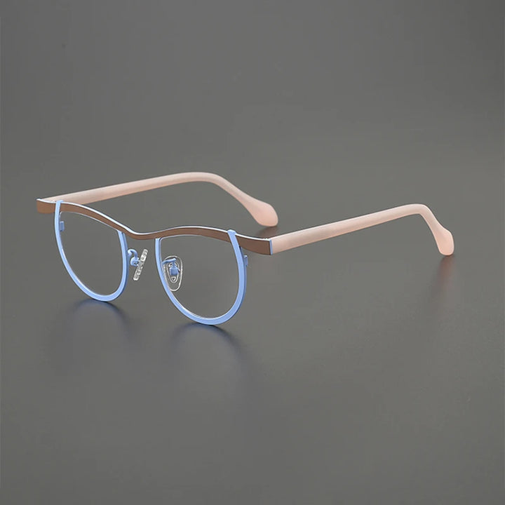 Nobler Women's Full Rim Brow Line Cat Eye Titanium Eyeglasses 185884