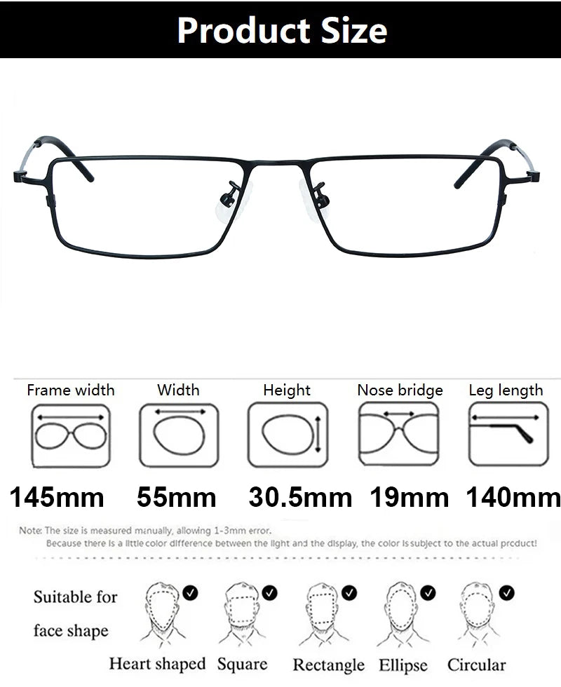 Aimee Unisex Full Rim Square Brow Line Titanium Eyeglasses 77400