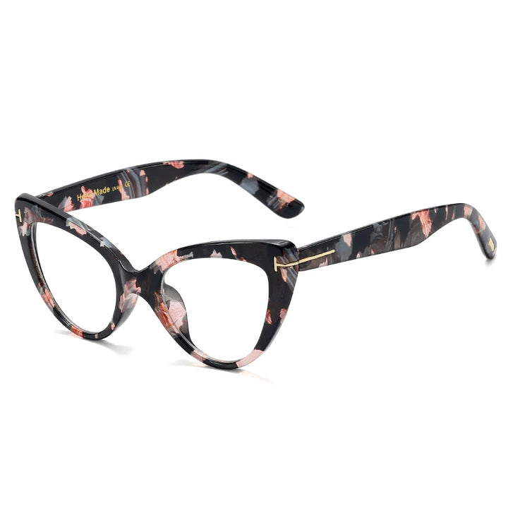 Handoer Unisex Full Rim Oval Cat Eye Acetate Eyeglasses 97398