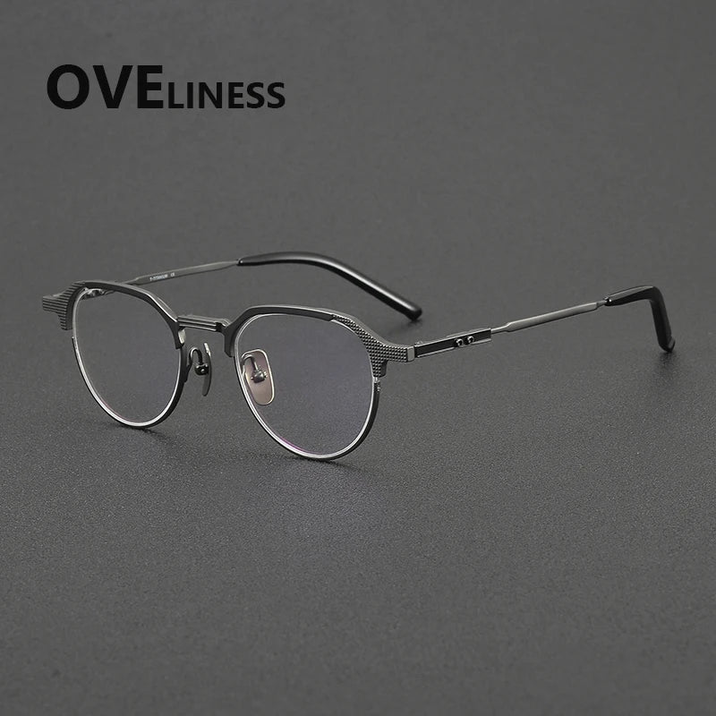 Oveliness Unisex Full Rim Oval Round Titanium Eyeglasses 322033