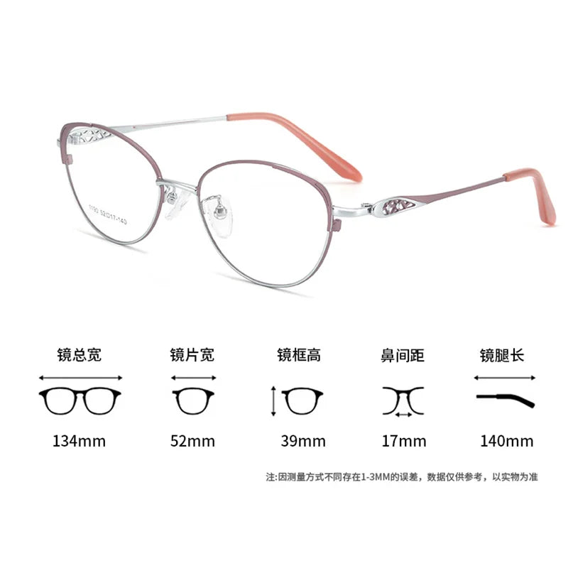 Reven Jate Women's Full Rim Oval Cat Eye Titanium Eyeglasses 661190