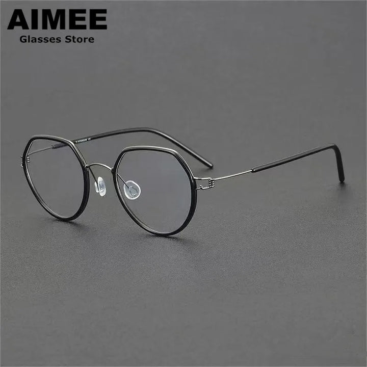 Aimee Full Rim Flat Top Oval Titanium Acetate Eyeglasses 422048