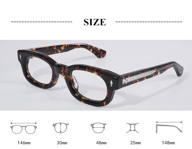 Black Mask Unisex Full Rim Oval Square Acetate Eyeglasses 363119