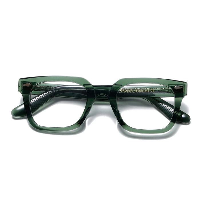 Muzz Women's Full Rim Square Thick Acetate Eyeglasses 842139 Full Rim Muzz Green