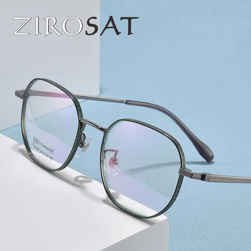 Zirosat Unisex Full Rim Square Titanium Eyeglasses 6958 Full Rim Zirosat   