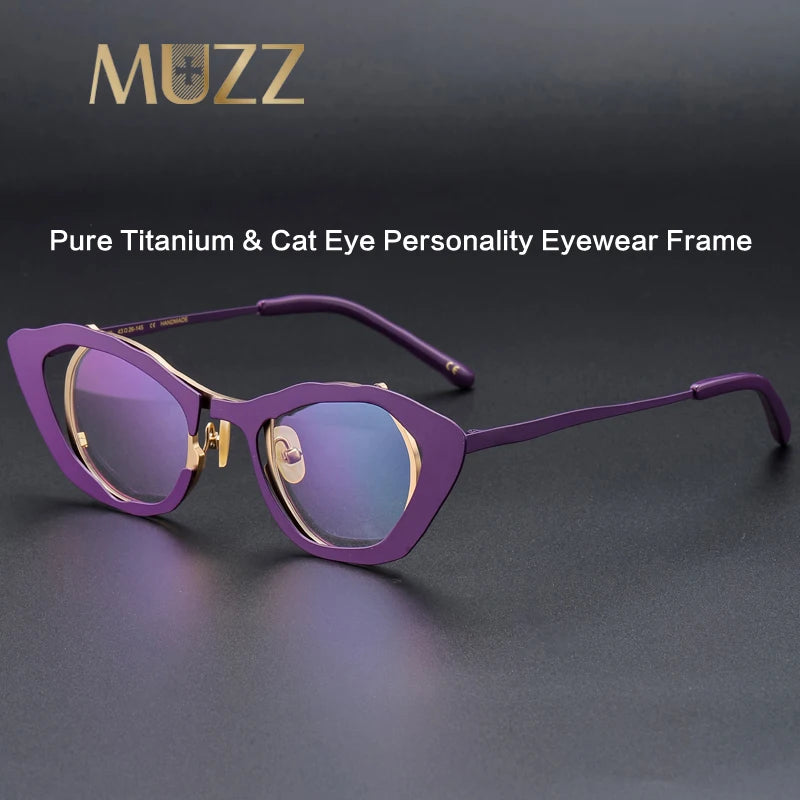 Muzz 0099 women's cat eye pure titanium prescription eyeglasses