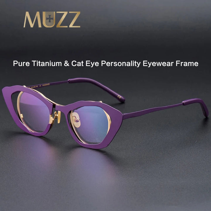 Muzz 0099 women's cat eye pure titanium prescription eyeglasses