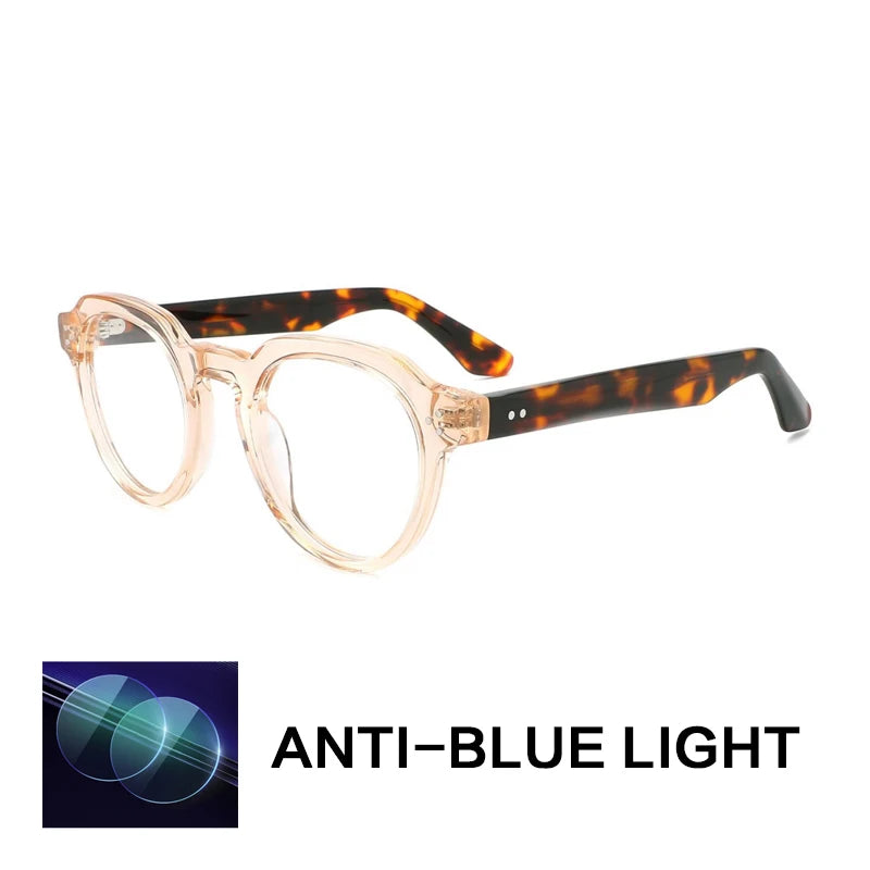 Gatenac Unisex Full Rim Flat Top Oval Acetate Reading Glasses G1158