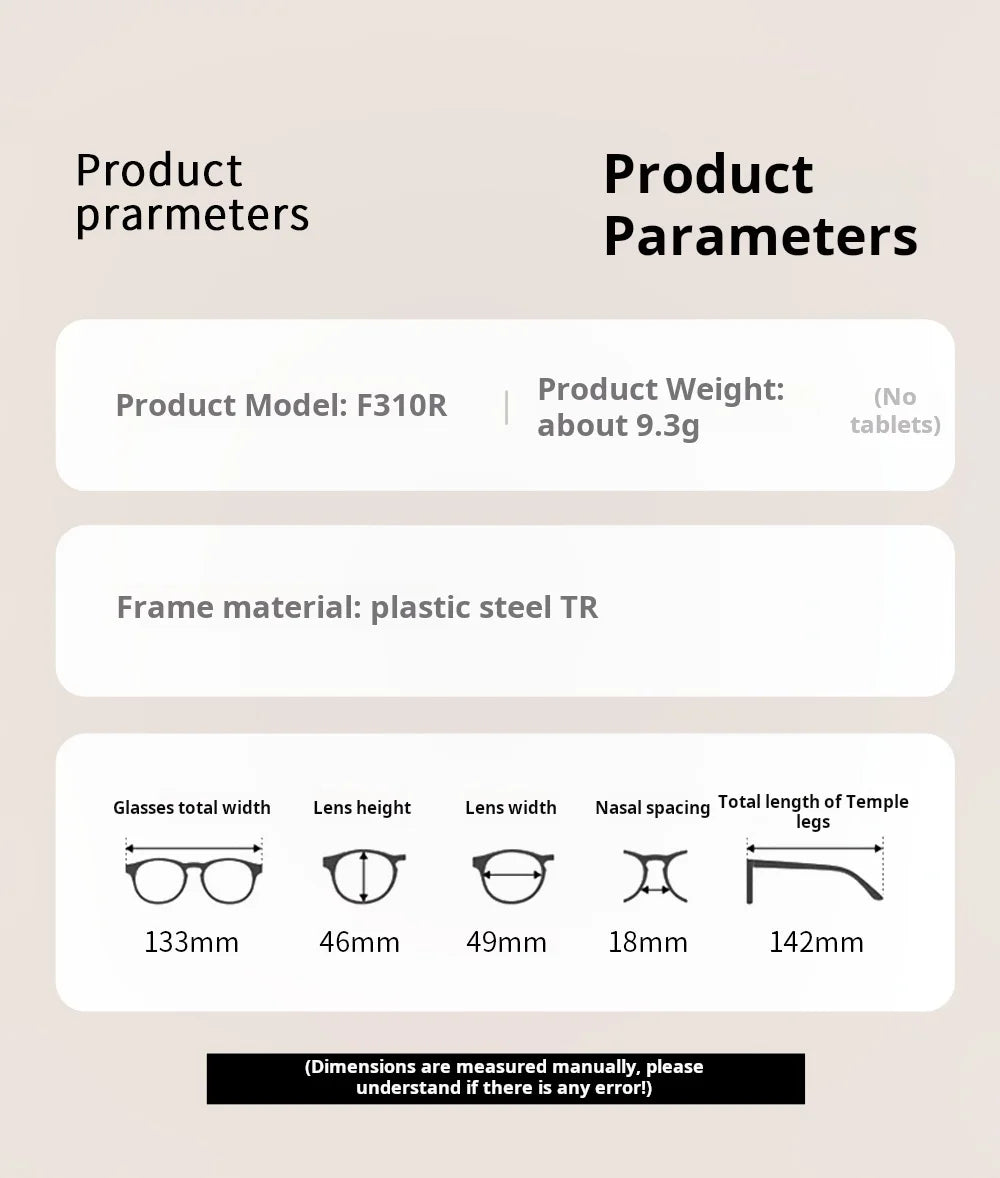 Yimaruili Women's Full Rim Oval Square Tr 90 Titanium Eyeglasses 57310