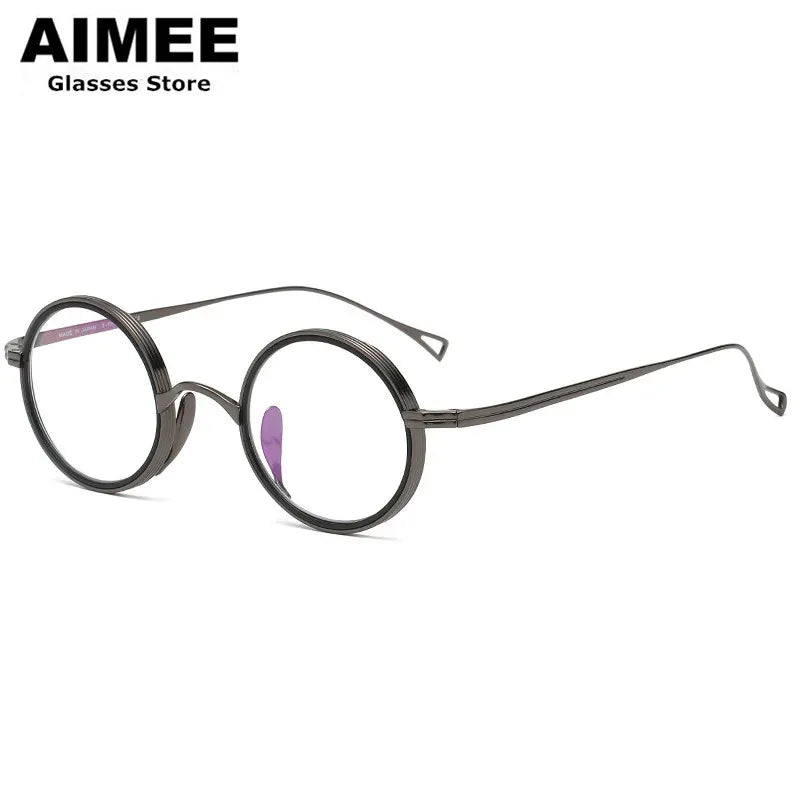 Aimee Unisex Full Rim Round Titanium Acetate Eyeglasses 112122 Full Rim Aimee   