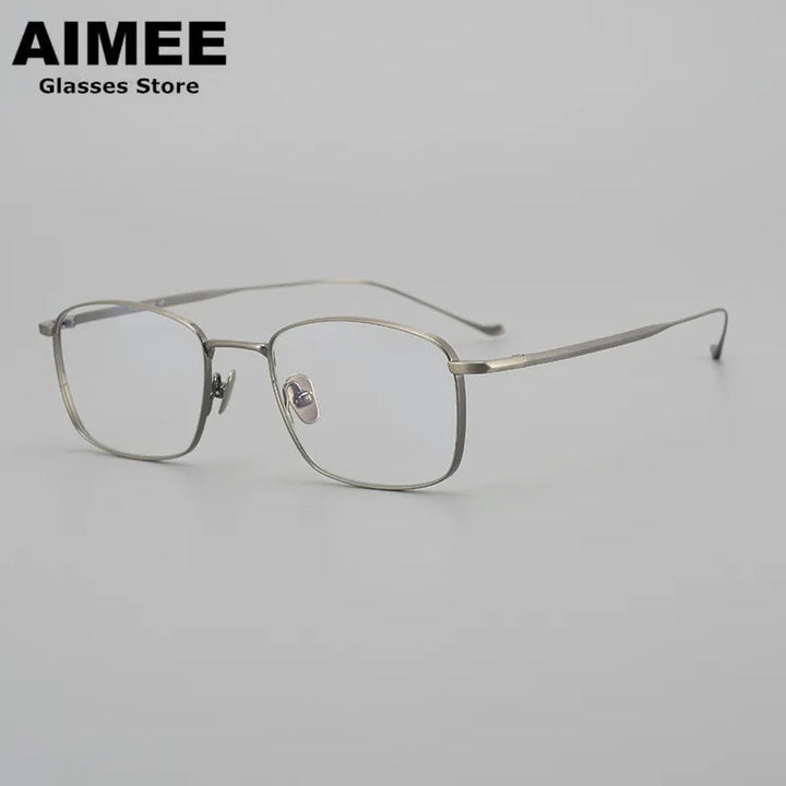 Aimee Unisex Full Rim Square Titanium Eyeglasses 914020 Full Rim Aimee Gun-Grey