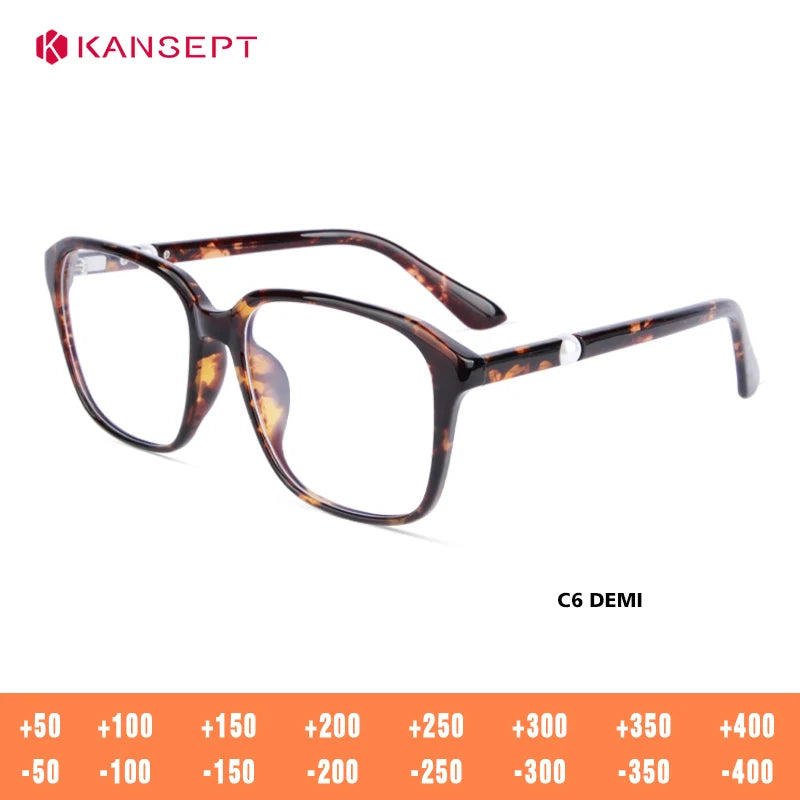 Kansept Unisex Full Rim Square Tr 90 Alloy Reading Glasses 77222