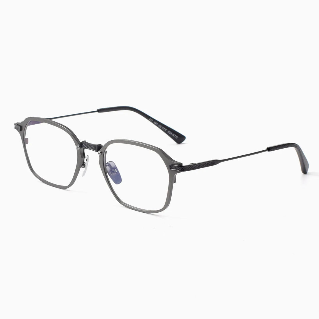 Black Mask Unisex Full Rim Square Titanium Acetate Eyeglasses 812425
