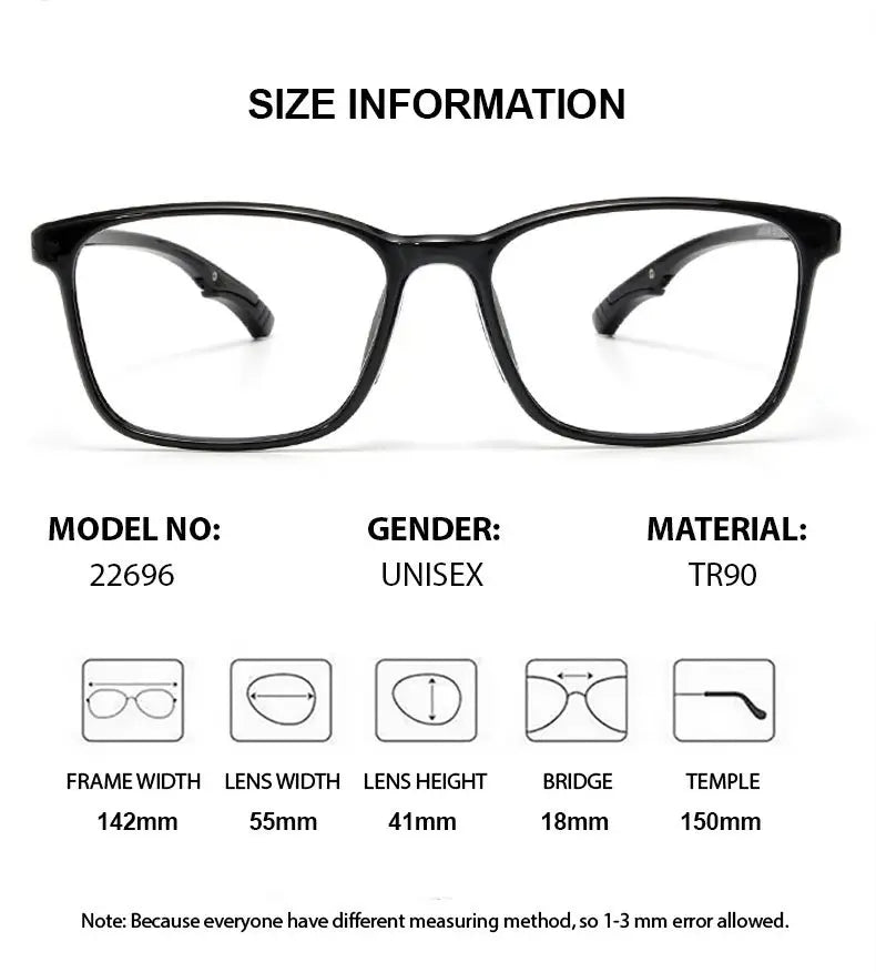 Chashma Ochki Unisex Full Rim Square Brow Line Tr 90 Eyeglasses 822696