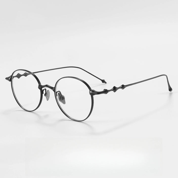 Yimaruili Unisex Full Rim Oval Round Titanium Eyelasses 45142