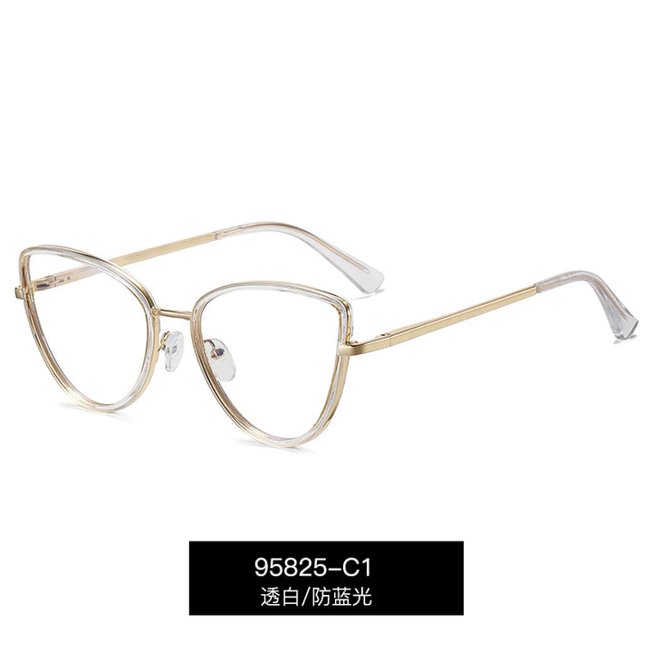 Handoer Women's Full Rim Oval Cat Eye Tr 90 Alloy Eyeglasses 95825