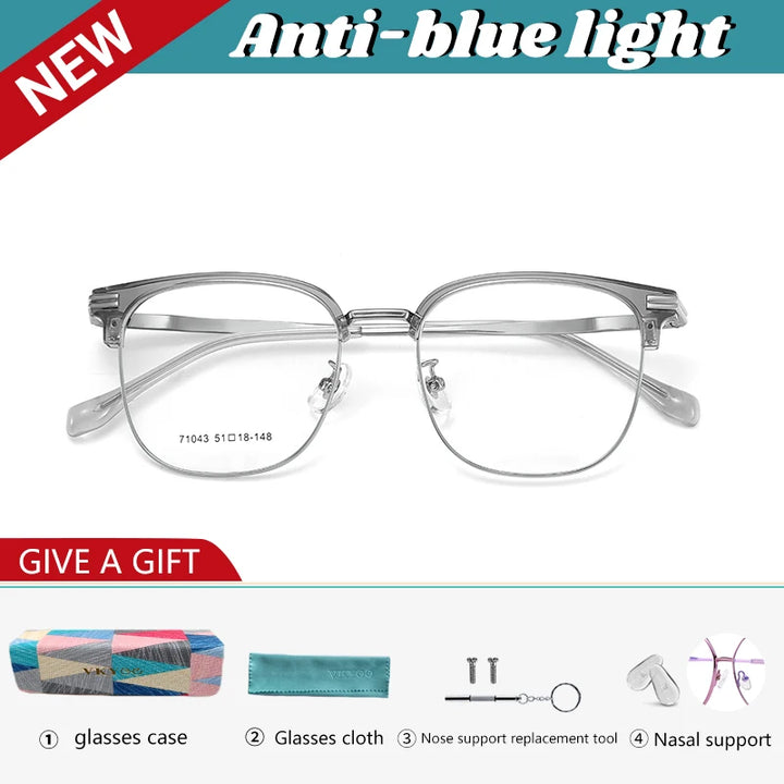Vicky Unisex Full Rim Oval Square Tr 90 Alloy Reading Glasses 71043