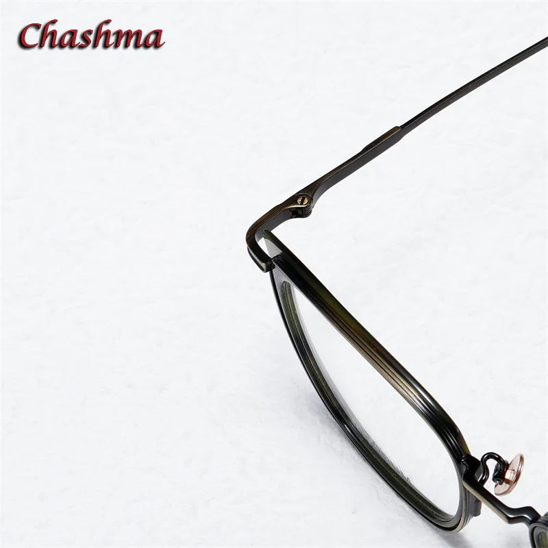 Chashma Ochki  Unisex Full Rim Square Titanium Acetate Eyeglasses 0634 Full Rim Chashma Ochki   